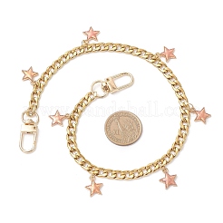 2Pcs 2 Styles Alloy Enamel Star Flower Charm 304 Stainless Steel Bag Decorative Chains&nbsp;FIND-JF00173