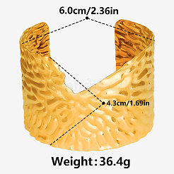 Europe and America Styles 304 Stainless Steel Hammered Cuff Bangles for Women&nbsp;WY5532-2