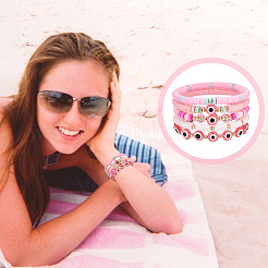10Pcs 2 Style Polymer Clay Heishi Beaded Stretch Bracelets Set&nbsp;BJEW-PH0001-01