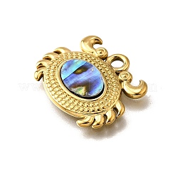 304 Stainless Steel Pave Natural Paua Shell Pendants&nbsp;STAS-C122-21B-01G