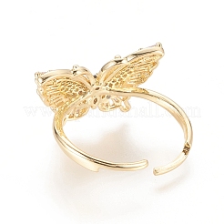 Adjustable Brass Micro Pave Cubic Zirconia Rings&nbsp;RJEW-F101-07G