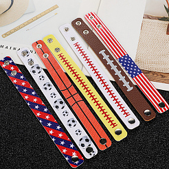 CutHollow 20Pcs Leather Wide Cord Bracelet with Snap Button for Men Women&nbsp;GUQI-CL0001-01A