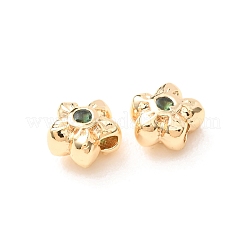 Brass Pave Cubic Zirconia Spacer Beads&nbsp;KK-F942-26G-01