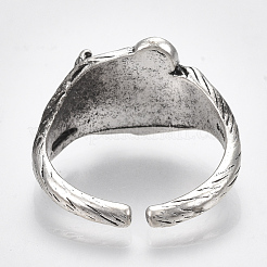 Alloy Glass Cuff Finger Rings&nbsp;RJEW-T006-24