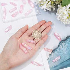 2 Strands Electroplated Natural Quartz Crystal Bead Strands&nbsp;G-OC0002-53B