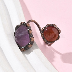 Natural Amethyst & Gemstone Rings&nbsp;RJEW-B122-04R