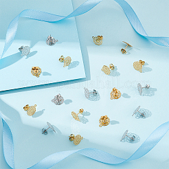 24Pcs 4 Style 304 Stainless Steel Stud Earring Findings&nbsp;STAS-UN0040-81