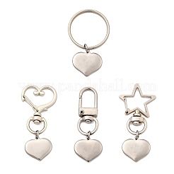 4 Pcs 304 Stainless Steel Heart Keychains&nbsp;KEYC-JKC01332
