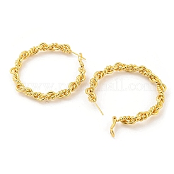 Rack Plating Brass Hoop Earrings&nbsp;EJEW-K263-15G