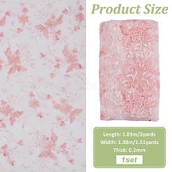 Flower Pattern Polyester Lace Fabric&nbsp;DIY-WH0591-145