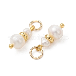 Natural Cultured Freshwater Pearl & Brass Pendants&nbsp;PALLOY-JF05442-02