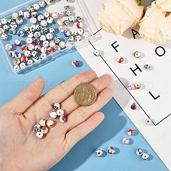100Pcs 10 Colors Handmade Printed Porcelain Beads&nbsp;PORC-YW0001-37
