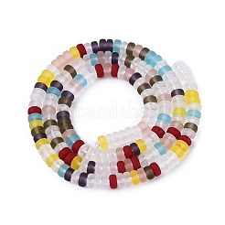Transparent Frosted Glass Beads Strands&nbsp;GLAA-N069-01A-M