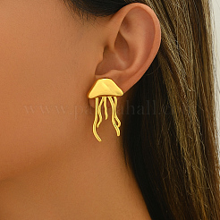 Brass Jellyfish Stud Earrings&nbsp;KN6880