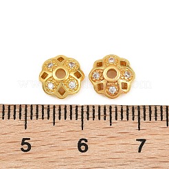 Brass Micro Clear Cubic Zirconia Bead Caps&nbsp;KK-CBA6A75-56G