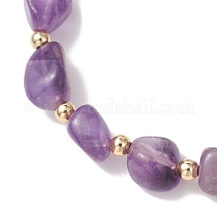 Natural Gemstone & Brass Beads Stretch Bracelets for Women&nbsp;BJEW-JB13414