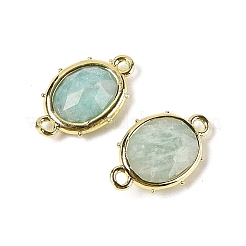 Natural Amazonite Faceted Oval Connector Charms&nbsp;G-I382-04G-06