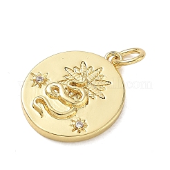 Brass Micro Pave Cubic Zirconia Pendants&nbsp;CU-CBAFF5B-03G-02