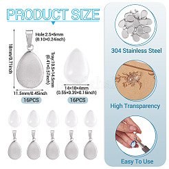 DIY 304 Stainless Steel Teardrop Pendant Making Kits&nbsp;DIY-TA0014-42