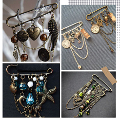 30Pcs Iron Brooch Findings&nbsp;FIND-SC0021-17