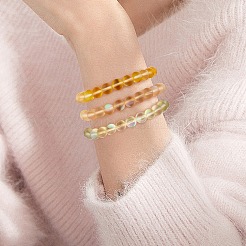 3Pcs Round Synthetic Moonstone Braided Bead Bracelets&nbsp;BJEW-SW00061-03
