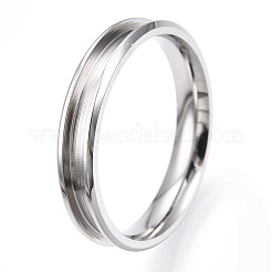 201 Stainless Steel Grooved Finger Ring for Men Women&nbsp;STAS-WH0039-08I-P