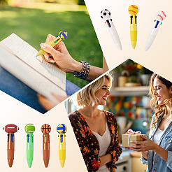 14Pcs 7 Styles Plastic Sports 4-in-1 Ballpoint Pen&nbsp;AJEW-TA0005-83