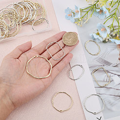 48Pcs 8 Styles Alloy Open Back Bezel Pendants&nbsp;FIND-CA0008-31