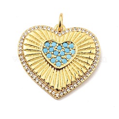 Brass Micro Pave Cubic Zirconia Pendants&nbsp;KK-E015-18G