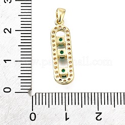 Brass Micro Pave Cubic Zirconia Pendants&nbsp;KK-V011-30G-A