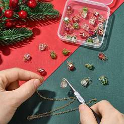 30Pcs 3 Colors Copper Wire Wrapped Glass Gift Pendants&nbsp;PALLOY-CJ00176