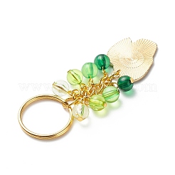 4Pcs Cactus/Leaf Potting Alloy Enamel Pendant Keychain&nbsp;KEYC-JKC00412-01