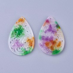 Carved Natural White Jade Pendants&nbsp;G-L495-40