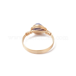 Copper Wired Fluorite Finger Rings&nbsp;RJEW-JR00931