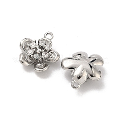 Brass Micro Pave Cubic Zirconia Pendants&nbsp;KK-L260-03G