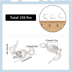150Pcs 304 Stainless Steel Bead Tips&nbsp;STAS-SC0006-73