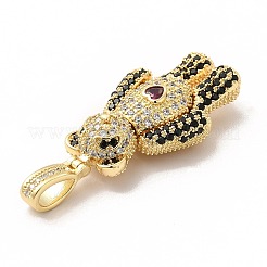 Rack Plating Brass Micro Pave Cubic Zirconia Pendants&nbsp;KK-G456-14G