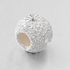Fancy Cut Textured 925 Sterling Silver Round Beads&nbsp;STER-E044-39A