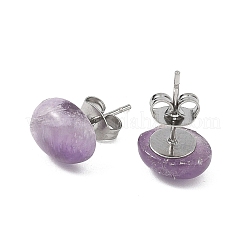 Natural Mixed Stone & 304 Stainless Steel Stud Earrings&nbsp;EJEW-JE07079