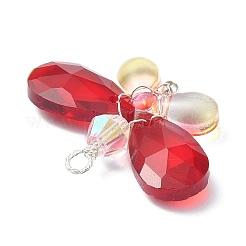 5Pcs 5 Color Glass Pendants&nbsp;PALLOY-TA00052