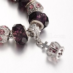Alloy Rhinestone Bead European Bracelets&nbsp;BJEW-L602-25