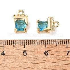Brass Micro Pave Cubic Zirconia Charms&nbsp;KK-A259-36G