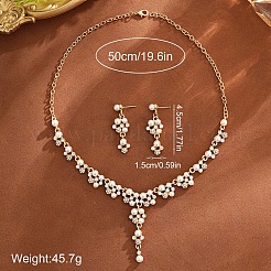 Alloy Rhinestone & Imitation Pearl Necklace and Earrings Sets for Women&nbsp;WG9335D-02