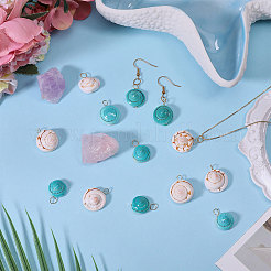52Pcs 2 Styles Natural Shiva Eye Shell Pendants&nbsp;PALLOY-CA00035