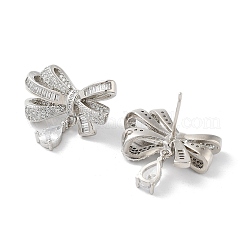 Rack Plating Brass Micro Pave Cubic Zirconia Stud Earring&nbsp;EJEW-C081-33P