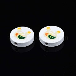 Halloween Printed Natural Wood Beads&nbsp;WOOD-T021-99