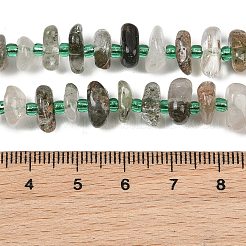 Natural Green Lodolite Quartz/Garden Quartz/Green Phantom Quartz Beads Strands&nbsp;GG-CBA3A44-B10-01