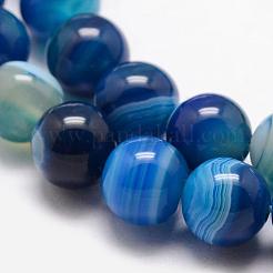 Natural Striped Agate/Banded Agate Bead Strands&nbsp;G-K166-13-6mm-06