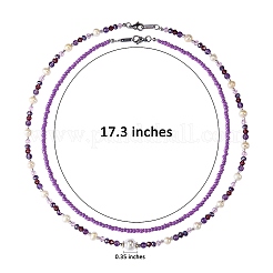 Glass Seed Beaded Necklaces Set&nbsp;NJEW-SW00006-05