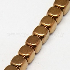 Electroplate Non-magnetic Synthetic Hematite Beads Strands&nbsp;G-J172-3x3mm-05